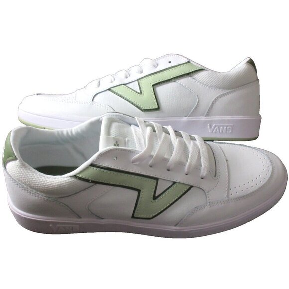 Vans Men\'s Lowland Cc Sport White Light Green Leather Skate Shoes Sizes NIB main image 4